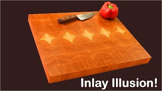 EASY End Grain Cutting Board with Sapwood quotInlayquot [upl. by Kremer]