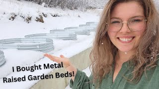 Putting Together Metal Garden Beds on a SNOWY March Day  Spring Garden  Zone 5 8x4 raised beds [upl. by Adlitam]