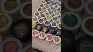 Eyeshadow bronzer blush and highlighter collection and massive declutter [upl. by Aneloj]