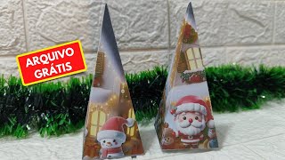 LEMBRANÇA de NATAL para IMPRIMIR GRÁTIS  Caixa Cone de Natal [upl. by Aiak978]