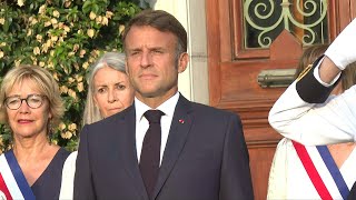 Macron attends the 80th anniversary of the liberation of BormeslesMimosas  AFP [upl. by Eenwahs330]