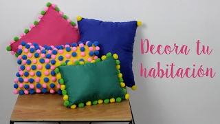 COJINES DECORATIVOS  COMO HACER COJINES PARA DECORAR TU HABITACION  Hablobajito [upl. by Ellehcan]