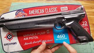 Crosman 1322 Review 22 caliber air pistol shooting test pellet gun [upl. by Htebezile]