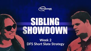 Sibling Showdown  Week 2 Daily Fantasy Short Slate Strategy [upl. by Lonyer]