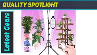 BUSATIA Grow Light for Indoor Plants Best FourHead LED Grow Light with Adjustable Stand amp [upl. by Tami198]