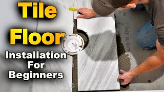 How To Tile A Floor  Bathroom Floor COMPLETE StepByStep GUIDE [upl. by Enortna]