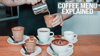 Coffee Menu Explained  What the most common coffees are and how to make them [upl. by Berthe]