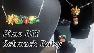 Blumen Schmuck Set Daisy DIY Fimo [upl. by Strenta255]