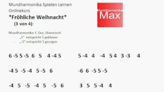 Mundharmonika Spielen Lernen 3 von 4  Onlinekurs Weihnachtslied quotFröhliche Weihnachtquot [upl. by Staci640]