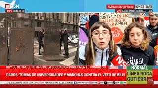 Lourdes estudiante UBA quotNo comprendemos cómo la CGT y la CTA noe sté planteando un paro nacionalquot [upl. by Rann]