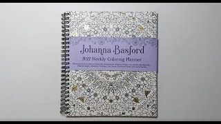 Johanna Basford 2022 Weekly Coloring Planner Flip Through Adult Coloring [upl. by Kirsten]