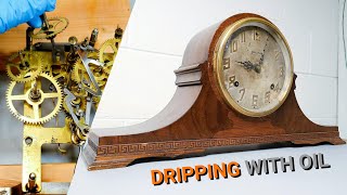 Very Oily 1935 Ingraham Mantel Clock Restoration [upl. by Noied340]