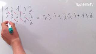 Berechnung einer 3x3 Determinante  Regel von Sarrus [upl. by Rakia]