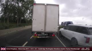 1071 United Kingdom  Motorways M11 A14 A1 Cambridge Huntingdon Alconbury Sawtry Yaxley Peterborough [upl. by Anniahs]