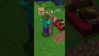 Zombie vs Villager 💀 shorts minecraft gaming [upl. by Ajar]