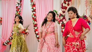 Wedding Dance Friends amp Bride Performance  Aayusha Weds Kushal  4K [upl. by Eiliab]