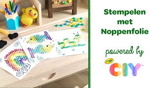 Knutselidee  Crayola DIY Stempelen met Noppenfolie [upl. by Kerman251]