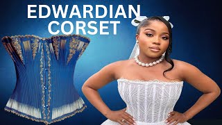 How to CUT and SEW EDWARDIAN CORSET Detailed Corset Top Making Tutorial [upl. by Airb]