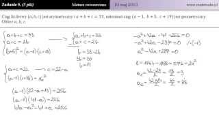 Zadanie 5  Matura 10 maja 2013  poziom rozszerzony [upl. by Idnerb]