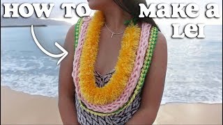 DIY How to make a Lei 3 types ribbon lei yarn lei  Jonalyne Joy [upl. by Ateuqirne]