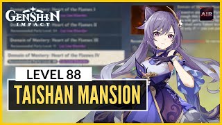 Genshin Impact  Taishan Mansion Level 88 Guide【F2P With No 5 Star Heroes】 [upl. by Winterbottom]