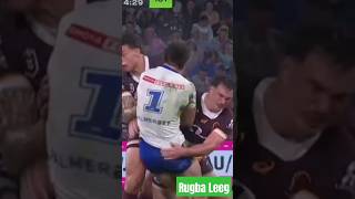 Raiders rookie Chevy Stewart smashed by Broncos hit man Kobe Hetherington 🫨 shorts hits nrl [upl. by Hilary]