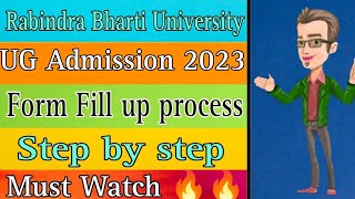 Rabindra Bharati University form fill up process 2023  Ug admission 2023  Application form [upl. by Chick]