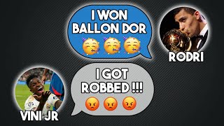 RODRI WINS 2024 BALLON DOR AND VINICIUS GETS ROBBED [upl. by Sigismond]