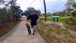 Mellow cruise on a Bustin Sportster longboard  Sarasota FL longboarding skateboard skateboarding [upl. by Ayalat]