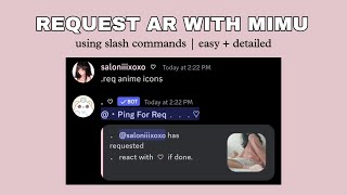 REQUEST AR WITH MIMU BOT  cute easy amp detailed   DISCORD TUTORIAL [upl. by Petty208]