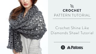 Crochet Shine Like Diamonds Shawl Tutorial [upl. by Eelnayr]