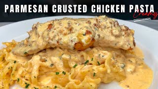 CREAMY PARMESAN CRUSTED CHICKEN PASTA RECIPE  BETTER THAN LONG HORNS  CHAZS CUISINES [upl. by Rrats736]