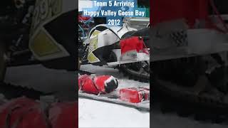 Team 5 Arriving Happy Valley Goose Bay CAINS QUEST 2012 snowmobiling racing skidoo arcticcat [upl. by Repsihw]