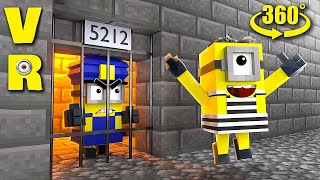 VR 360° MIINIONS PRISON BREAK Minecraft Animation [upl. by Naihs]