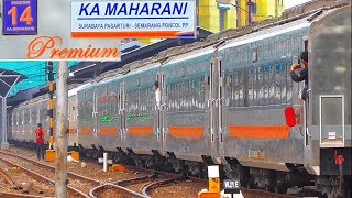 KA Maharani Ganti STAINLESS STEEL RANGKAIAN PANJANG idle KA Kertajaya [upl. by Aldon703]