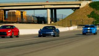 Drag Race 2012 Nissan GTR vs 2011 Chevy Corvette Z06 vs 2011 Shelby GT500 [upl. by Atinod]