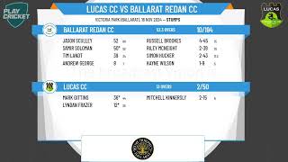 Lucas 3rd XI Div 1 v Ballarat Redan 3rd XI [upl. by Ailet462]