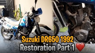 Suzuki DR650 Restoration❤  Replace Engine🛠  Subscribe❤ [upl. by Aisatsan718]