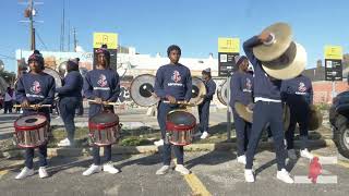 Abramson Sci Academy vs Warren Easton quotDrum Battlequot 2023 Sugarbowl Parade [upl. by Eibbil]