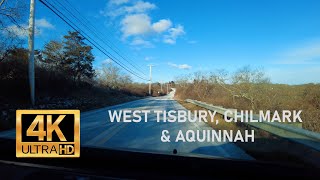 Scenic Winter Drive Through Marthas Vineyard West Tisbury to Aquinnah Cliffs Ride MVVACATIONcom [upl. by Bar152]