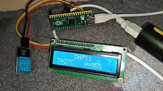 DHT11 LCD I2C RASPBERRY PI PICO PYTHON PIO [upl. by Assitruc571]