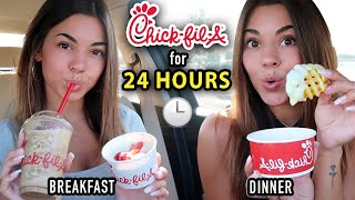 I ATE ONLY CHICK FIL A FOR 24 HOURS CHALLENGE Breakfast lunch amp dinner [upl. by Mcripley161]