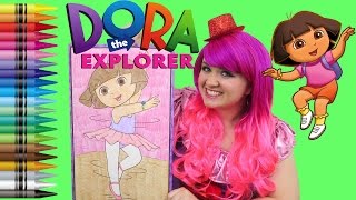 Coloring Dora The Explorer Nickelodeon GIANT Coloring Book Page Crayola Crayons  KiMMi THE CLOWN [upl. by Nosirb]