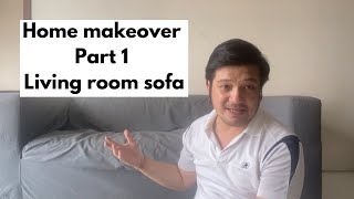 Home Makeover Part 1 How to replace cover of living room sofa  IKEA Klippan [upl. by Enovi]