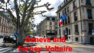 Geneva Switzerland🇨🇭 and FerneyVoltaire France🇲🇫 4k🖥 [upl. by Florio155]