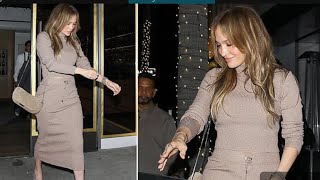 Jennifer Lopez Turns Heads in Bodycon Look at Dinner with Manager Dodging Ben Affleck RunIn [upl. by Durarte]