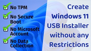 Create Windows 11 USB Installer without any RestrictionsThe Quick and Easy Method [upl. by Blanca]