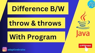 Difference between throw and throws with Program in Java [upl. by Swen553]