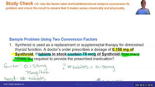 Unit 1 Video 6 Dimensional Analysis and Conversion Factors Practical Applications [upl. by Eelarol]