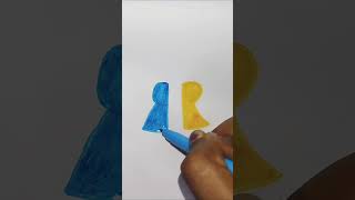 Letter R Girl vs boy drawingshortsArt [upl. by Jolanta754]